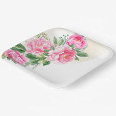 Teller-Pink-Peonies-Papier-Teller Pappteller (Gewinkelt)