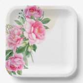 Teller-Pink-Peonies-Papier-Teller Pappteller (Vorderseite)