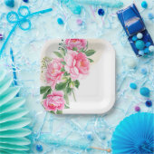Teller-Pink-Peonies-Papier-Teller Pappteller (Party)