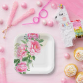 Teller-Pink-Peonies-Papier-Teller Pappteller (Party)