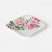 Teller-Pink-Peonies-Papier-Teller Pappteller (Gewinkelt)