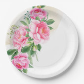 Teller-Pink-Peonies Pappteller (Vorderseite)