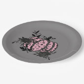 Teller, Pink und Black Leopard Pumpkin Pappteller (Schrägansicht)