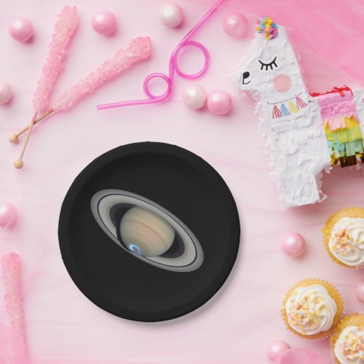 Teller Planet Saturn Aurora und Rings Paper (Party)