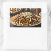 Teller Poutine Rechteckiger Aufkleber (Tasche)