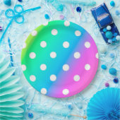 Teller/Regenbogen und Polka-Punkte Pappteller (Party)