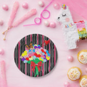 Teller Rotes Herz Liebe Viktorianisch Streifen (Party)