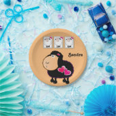 Teller, schaf-rosa Herzen Pappteller (Party)