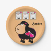 Teller, schaf-rosa Herzen Pappteller (Vorderseite)