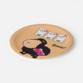 Teller, schaf-rosa Herzen Pappteller (Schrägansicht)