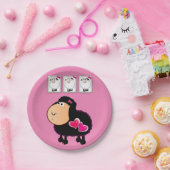 Teller, schaf-rosa Herzen Pappteller (Party)