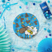 Teller, Schafbäume, blaue Herzen Pappteller (Party)