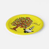 Teller, Schafe gelb Pappteller (Schrägansicht)