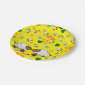 Teller, Schafe, Grüne Herzen Pappteller (Schrägansicht)