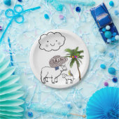 Teller, Schafe Wolke Sombrero Palme Pappteller (Party)