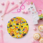 Teller, Schwäne, Orange Herz, blaue Sterne Pappteller (Party)