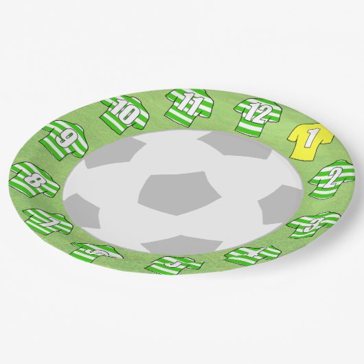 Teller - Shirts mit grünem und weißem Hooped (Schrägansicht)