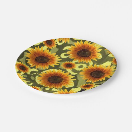 Teller Sonnenblumen (Schrägansicht)
