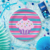 Teller/Streifen mit Cupcake Pappteller (Party)