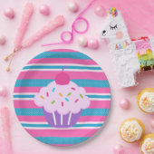 Teller/Streifen mit Cupcake Pappteller (Party)