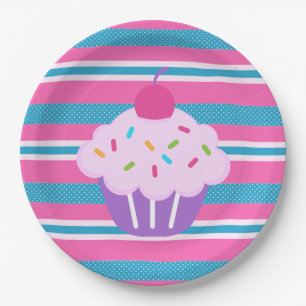 Teller/Streifen mit Cupcake Pappteller