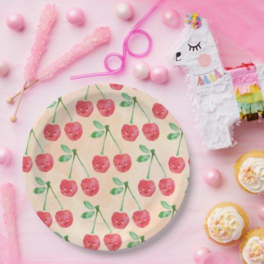 Teller Sweet Red Cherry Delicate Muster (Party)