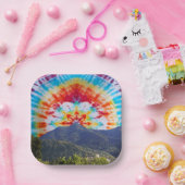 Teller und Bowls Gefärbte Krawatte Tamalpais Sky (Party)