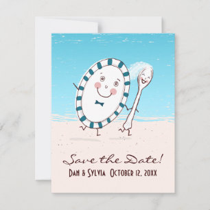 Teller und Löffel Hochzeitseinladung zum Vormerken Save The Date