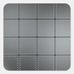 Teller und Nieten aus Metall Quadratischer Aufkleber