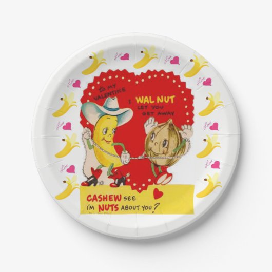 Teller Valentinstag Bananen Cashew (Vorderseite)