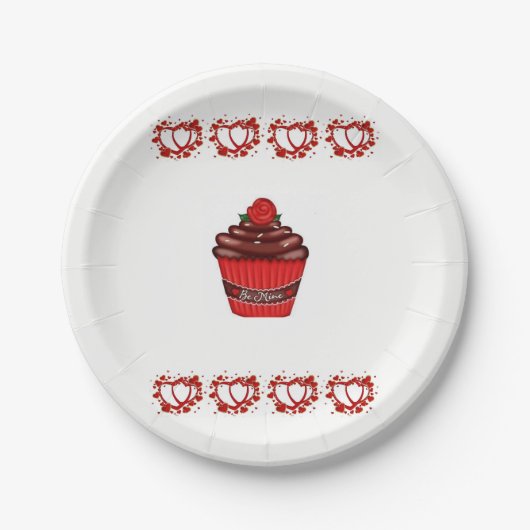 Teller Valentinstag Cupcake (Vorderseite)
