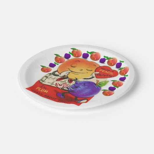 Teller Valentinstag Pfirsichpflaume (Schrägansicht)