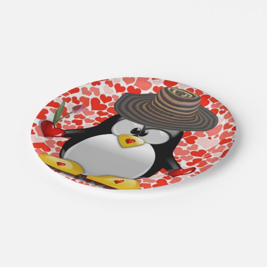 Teller Valentinstag, Pinguin (Schrägansicht)