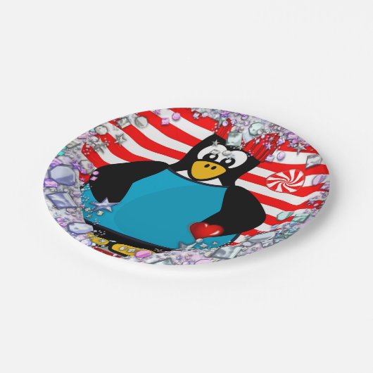 Teller Valentinstag, Pinguinherzen (Schrägansicht)