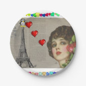 Teller Valentinstag, Pinguinherzen (Vorderseite)