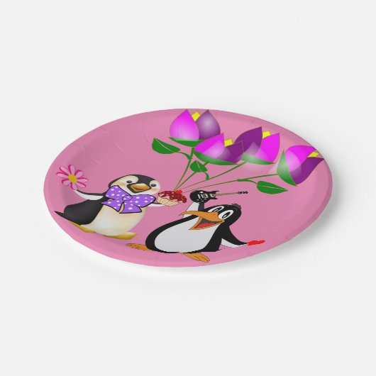 Teller Valentinstag, Pinguinherzen (Schrägansicht)