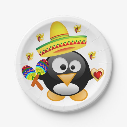 Teller Valentinstag, Pinguinherzen (Vorderseite)