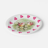 Teller Valentinstag Vintager Vogel (Schrägansicht)