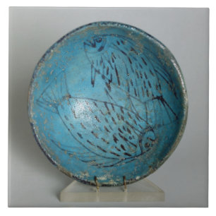 Teller verziert mit Fischen (Faience) Fliese