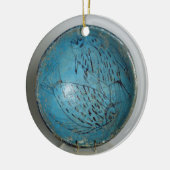 Teller verziert mit Fischen (Faience) Keramik Ornament (Links)