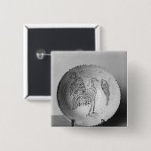 Teller verziert mit Vögeln Button (Vorne & Hinten)