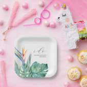 Teller von absetzbarem Brautparty Tropische Blume (Party)