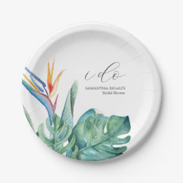 Teller von absetzbarem Brautparty Tropische Blume