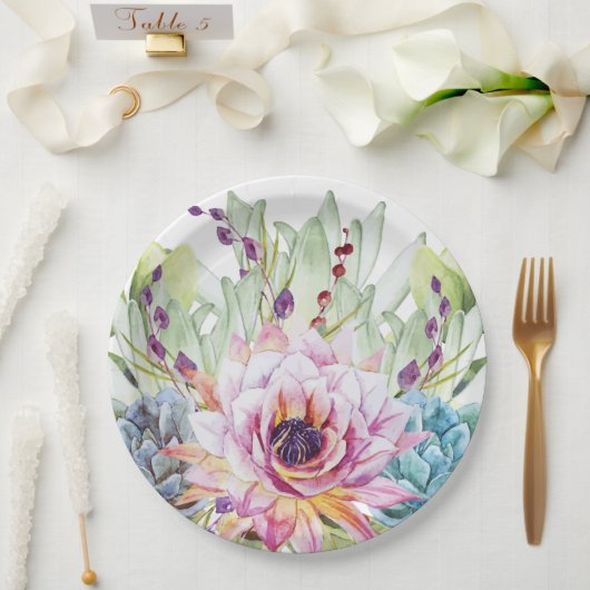 Teller von Aquarellpapier (Hochzeit)