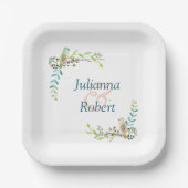 Teller von Aquarellvögeln (Vorderseite)