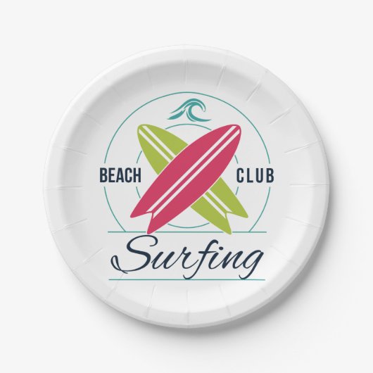 Teller von Beach Club Surfpapier (Vorderseite)