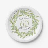 Teller von botanischen Grünfolienblättern (Vorderseite)