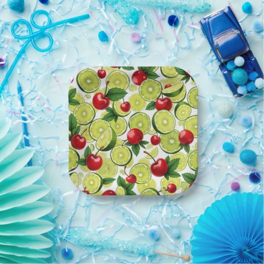 Teller von Cherry und Limes (Party)