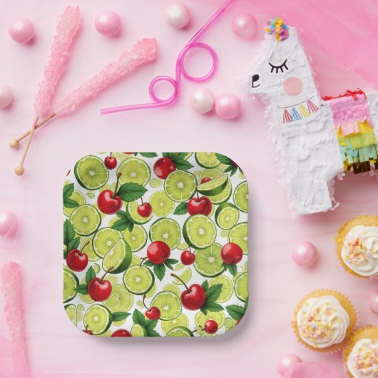 Teller von Cherry und Limes (Party)