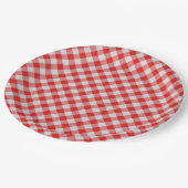 Teller von Classic Red und White Gingham Paper (Schrägansicht)